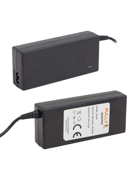 O-1624A 24 Volt - 3 Amper Plastik Kasa Masaüstü Adaptör 5.5*2.5 Uç