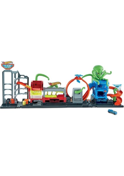 GTT96 Hot Wheels, Dev Ahtapot ile Araba Yıkama Oyun Seti / +4 Yaş