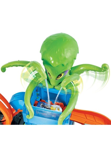 GTT96 Hot Wheels, Dev Ahtapot ile Araba Yıkama Oyun Seti / +4 Yaş