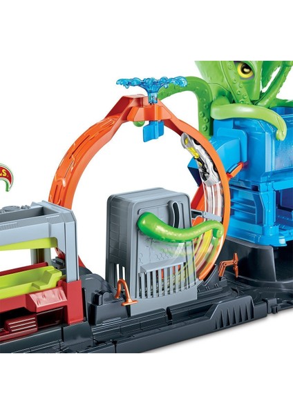 GTT96 Hot Wheels, Dev Ahtapot ile Araba Yıkama Oyun Seti / +4 Yaş