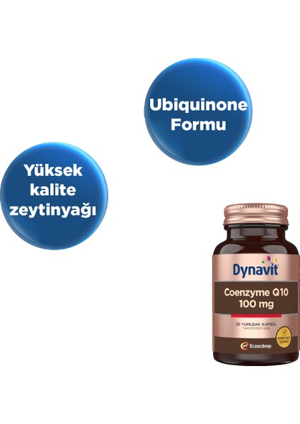 Coenzyme Q10 100 mg 30 Yumuşak Kapsül - Koenzim Q10