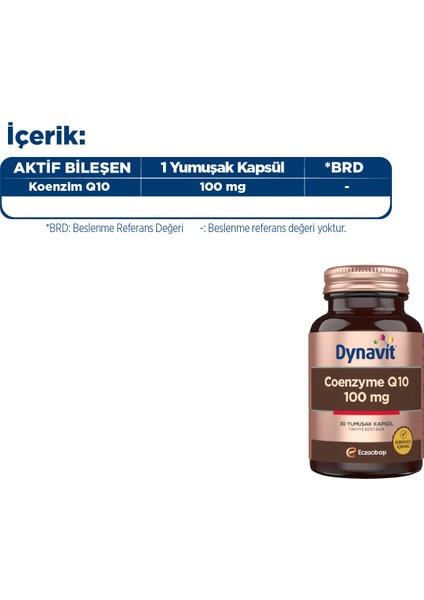 Coenzyme Q10 100 mg 30 Yumuşak Kapsül - Koenzim Q10