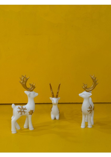Beyaz Geyik Figürlü Biblo