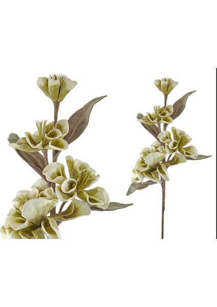 Düğüm Düğün Çiçeği Yeşil Beyaz 100CM Yapay Decorative Gerçekçi Çiçek Bükülebilir Obje 1 Adet