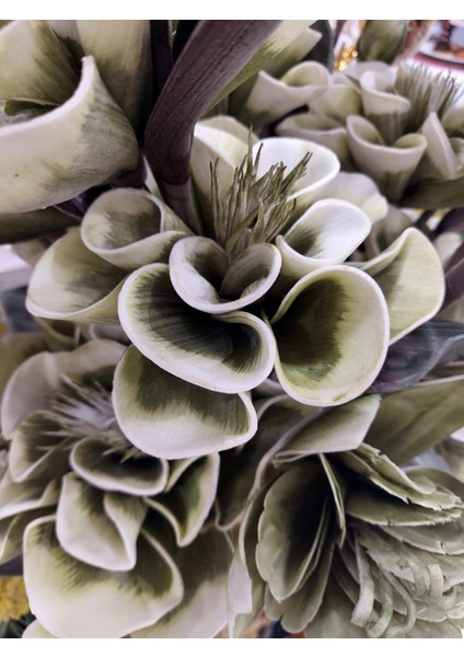 Düğüm Düğün Çiçeği Yeşil Beyaz 100CM Yapay Decorative Gerçekçi Çiçek Bükülebilir Obje 1 Adet fiyatları