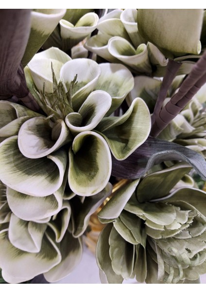 Düğüm Düğün Çiçeği Yeşil Beyaz 100CM Yapay Decorative Gerçekçi Çiçek Bükülebilir Obje 1 Adet modelleri