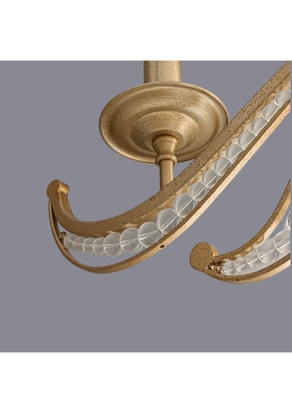 Huno Altı Kollu Eskitme Gold Avize