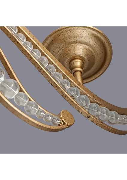 Huno Altı Kollu Eskitme Gold Avize