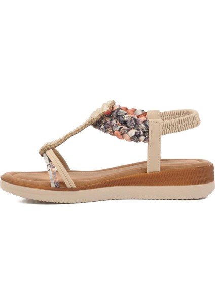 Ayakmod 358131 Z Kadın Taşlı Bej Sandalet fiyatları