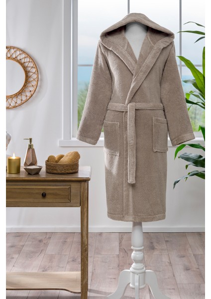 Woven Kapüşonlu Bornoz
