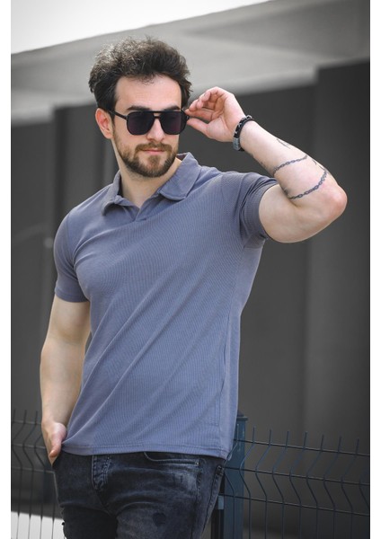 Ht Peha Slim Fit Otoban Kumaş Apaç Yaka Erkek Tshirt