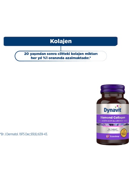 Diamond Collagen & Hyaluronic Acid 30 Tablet - 2'li Avantaj Paketi - Tip 1 Balık Kolajeni