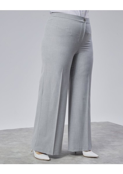Poly Viscose Full Lycra Beli̇ Lasti̇kli̇ Battal Pantolon