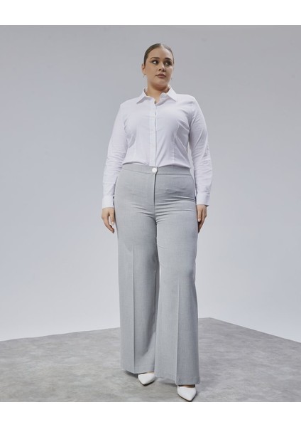 Poly Viscose Full Lycra Beli̇ Lasti̇kli̇ Battal Pantolon