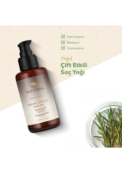 Bioterra Yeni Saç Çıkmasını Destekleyen Bakım Yağı – Double Effect 100ML
