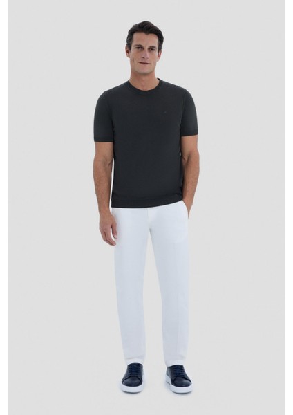 Siyah Bisiklet Yaka T-Shirt