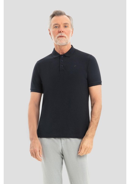 Indigo Polo Yaka T-Shirt
