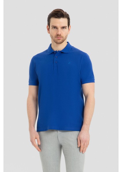 Indigo Polo Yaka T-Shirt