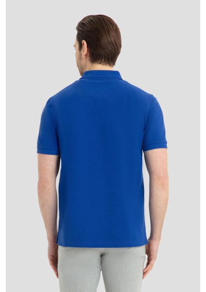 Indigo Polo Yaka T-Shirt