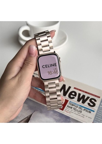 Apple Watch 11-10 42MM 5 6 7 8 9 Se 38-40-41MM Uyumlı Paslanmaz Çelik Kordon Kayış indirimleri