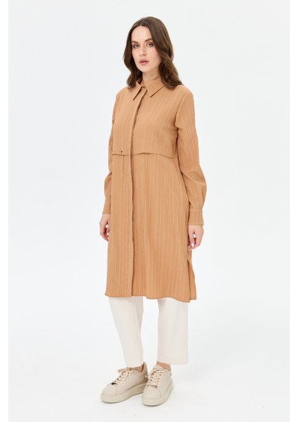 Kapsül Detaylı Kurtarıcı Tunik Camel modelleri