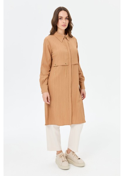 Kapsül Detaylı Kurtarıcı Tunik Camel fırsatları