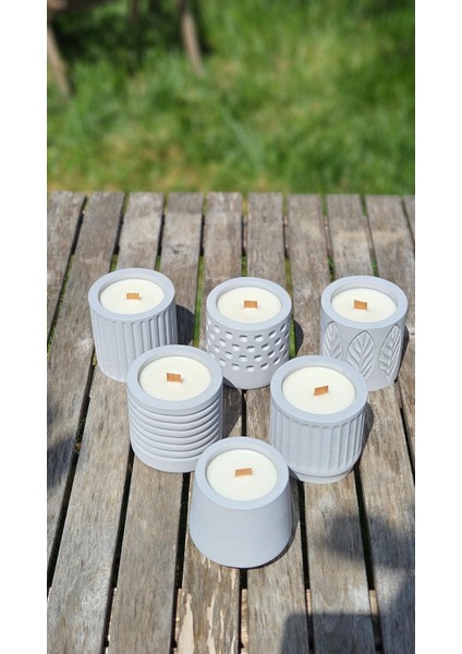 Vanilya Kokulu Beton Soya Mum-Gri-9x9