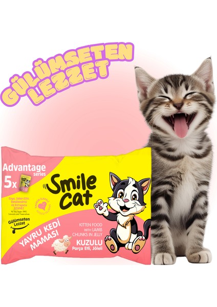 Cat Yavru Kedi Maması Kuzulu Flowpack 5*85 Gr. (425GR.)
