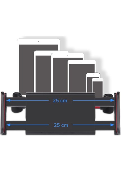 Koltuk Arkası Telefon Tablet Tutucu Ayarlanabilir 360 Derece Dönebilen Pratik Stand