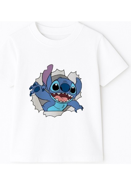 Sevimli Mavi Uzaylı Baskılı Kız Çocuk Tişörtü | Eğlenceli Karakter Desenli Pamuklu Yazlık T-Shirt fiyatları