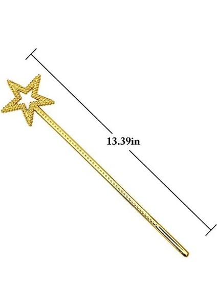 Altın Renk Yıldız Peri Asası Peri Değneği 34 cm 1 Adet (4401)