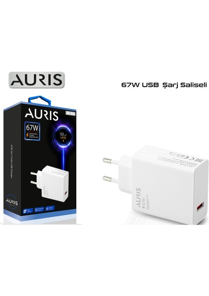 67 Watt USB Şarj Adaptörü Hızlı Şarj Başlığı 67W Şarj Cihazı Başlık Saliseli