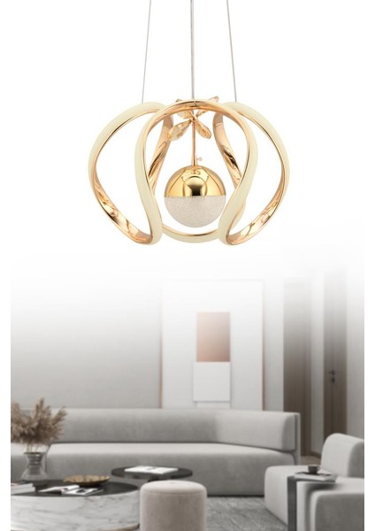 Istanbul Avize Bige Gold Ledli Beyaz Power LED Lüx Modern Ledli Avize fiyatları