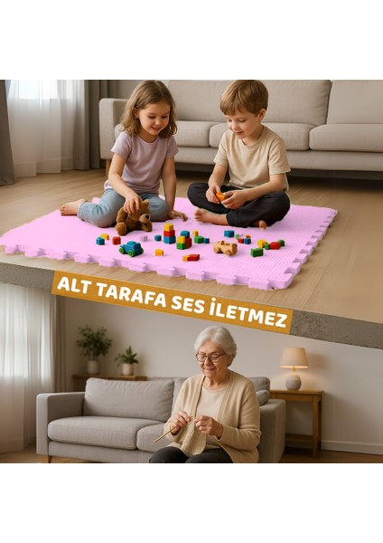 Tatami Zemin Karosu Kaymaz Darbe Emici Ses Yalıtımlı Ev Iş Karo Halısı Premium Eva Panel Kırmızı 50X50X1.5 cm