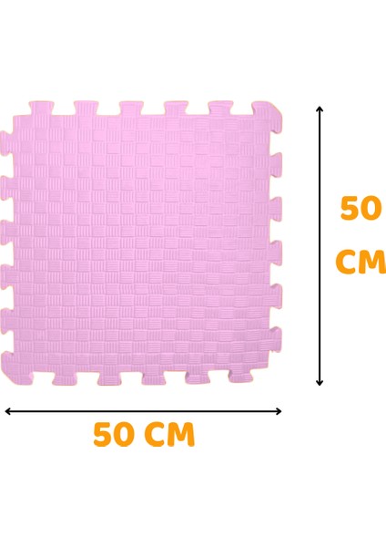 Tatami Zemin Karosu Kaymaz Darbe Emici Ses Yalıtımlı Ev Iş Karo Halısı Premium Eva Panel Kırmızı 50X50X1.5 cm