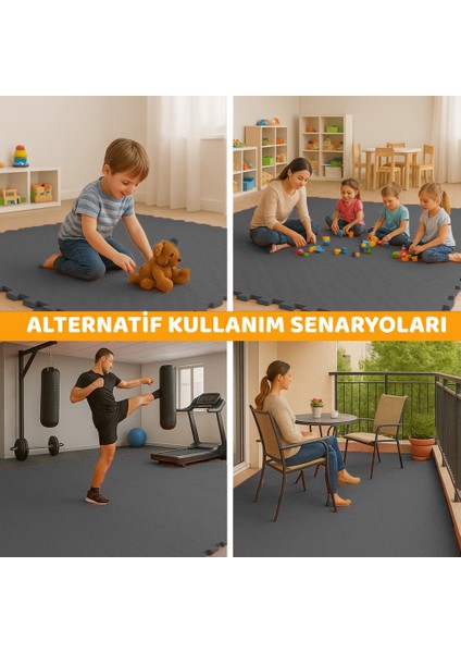 Tatami Zemin Karosu Spor Zemin Çocuk Odası Matı Ses Yalıtımlı Karo Halı Eva Panel Gri 50 Cm