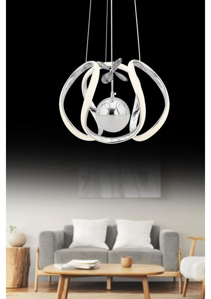 Istanbul Avize Bige Gümüş Ledli Beyaz Power LED Lüx Modern Ledli Avize fırsatları
