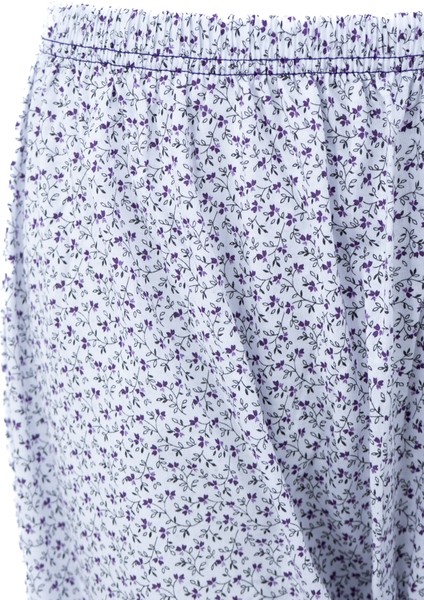 Kadın Yazlık içlik Anne Pijama Altı Battal Beden Lastikli Paça %100 Pamuk Çiçek Desenliklasik modelleri