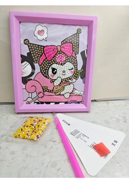 Sanrio Kuromi Kendin Yap Diy Elmas Mozaik Yapıştırma Kendinden Yapışkanlı Hobi 1ADET