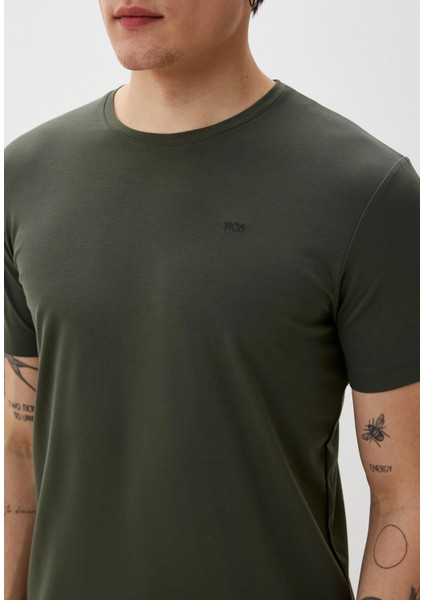 Erkek Tişört Bisiklet Yaka Haki Slim Fit T-Shirt Ncs Jeans 1266 modelleri