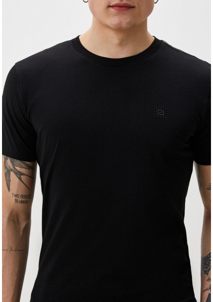 Erkek Tişört Bisiklet Yaka Siyah Slim Fit %100 Pamuk T-Shirt Ncs Jeans 1302 modelleri