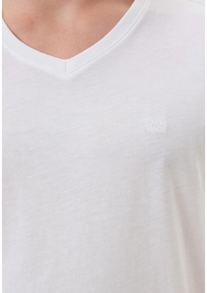 Erkek Tişört Bisiklet Yaka Beyaz Slim Fit %100 Pamuk T-Shirt Ncs Jeans 1051 modelleri
