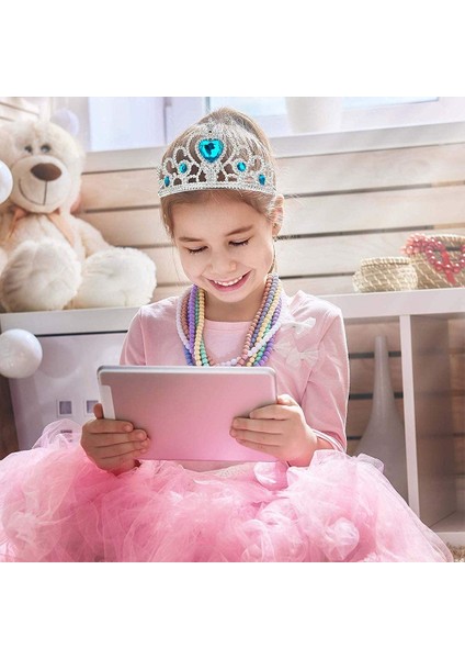 Karlar Ülkesi Mavi Kalpli Taşlı Elsa Tacı (4401)