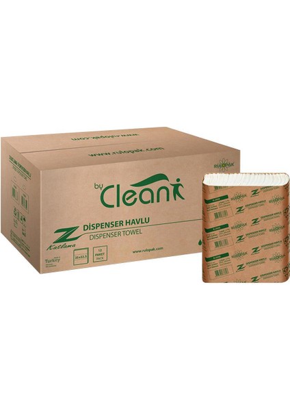 By Clean Z Katlama Kağıt Havlu 2 Katlı 20 x 22.5 cm 150 Yaprak - 12 Adet (300111)