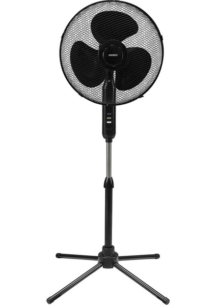 FAN10 Ecowind Siyah 16 Maks 45W 3 Kademe 1100RPM Metal Yıldız Ayak 3 Bıçaklı Vantilatör/ Pervanesi, Ev Tipi Vantilatör