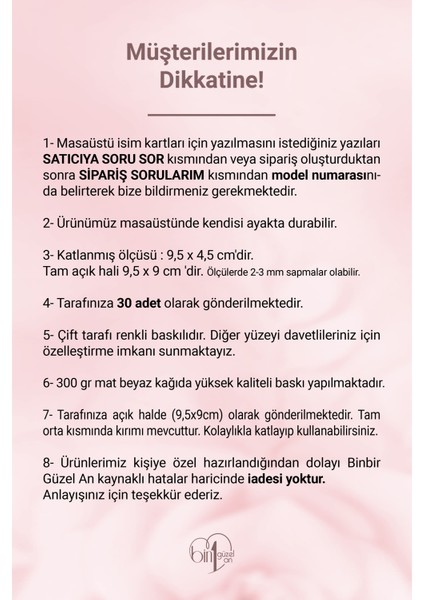 Düğün, Kına Gecesi, Nişan Için Masaüstü Isim Kartı (30 Adet - 9,5x4,5 cm ) Davetlilerinize Özel