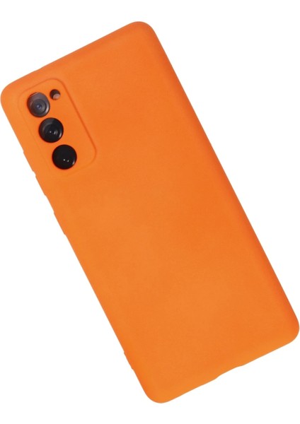 Samsung Galaxy S20 Fe Kılıf Nano Içi Kadife Silikon - Turuncu Gnzrz