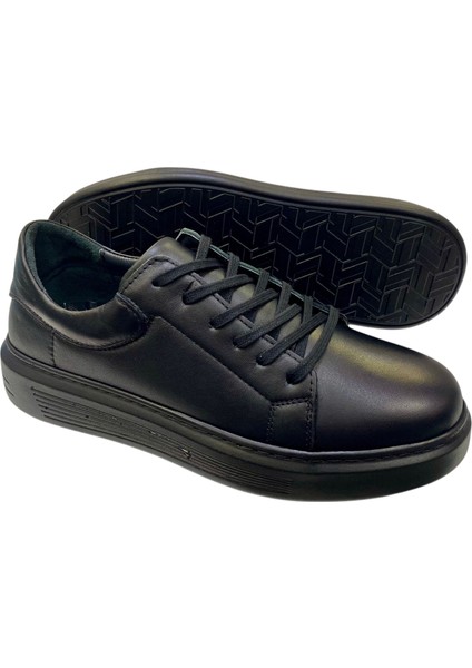 Yüksek Poli Taban Içi ve Dışı Deri Bağcıklı SNEAKERS-501-SİYAH fiyatları