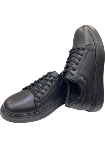 Yüksek Poli Taban Içi ve Dışı Deri Bağcıklı SNEAKERS-501-SİYAH modelleri
