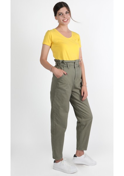 Beli Fırfırlı Baggy Pantolon Haki modelleri